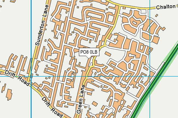 PO8 0LB map - OS VectorMap District (Ordnance Survey) PO8 0LB map - OS VectorMap District (Ordnance Survey)