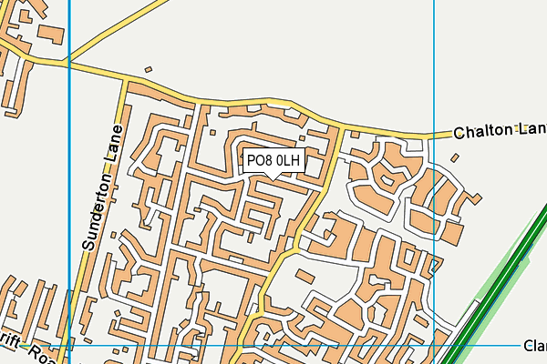 PO8 0LH map - OS VectorMap District (Ordnance Survey) PO8 0LH map - OS VectorMap District (Ordnance Survey)