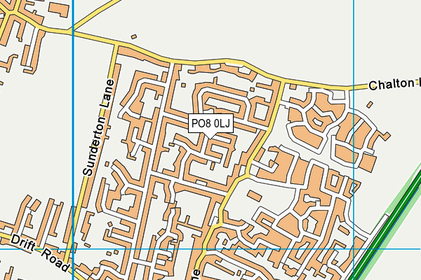 PO8 0LJ map - OS VectorMap District (Ordnance Survey) PO8 0LJ map - OS VectorMap District (Ordnance Survey)