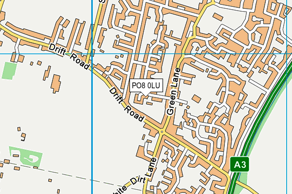PO8 0LU map - OS VectorMap District (Ordnance Survey) PO8 0LU map - OS VectorMap District (Ordnance Survey)