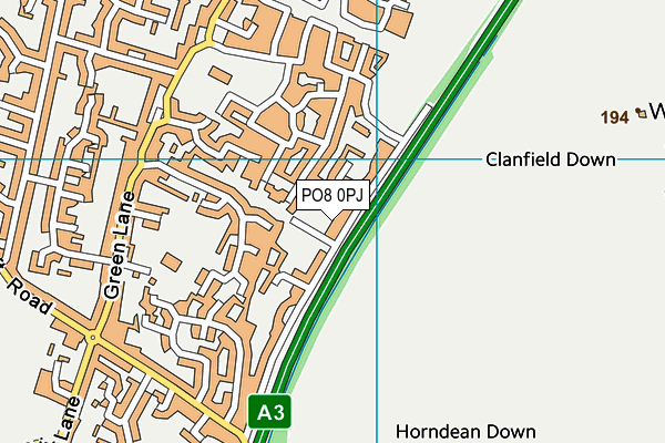 PO8 0PJ map - OS VectorMap District (Ordnance Survey)