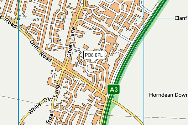 PO8 0PL map - OS VectorMap District (Ordnance Survey) PO8 0PL map - OS VectorMap District (Ordnance Survey)