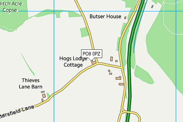 PO8 0PZ map - OS VectorMap District (Ordnance Survey) PO8 0PZ map - OS VectorMap District (Ordnance Survey)