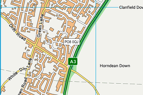 PO8 0QJ map - OS VectorMap District (Ordnance Survey) PO8 0QJ map - OS VectorMap District (Ordnance Survey)