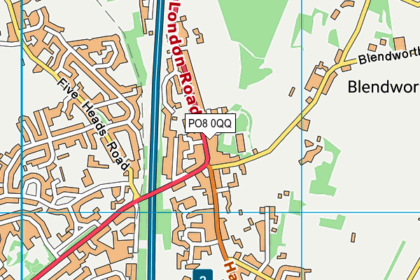 PO8 0QQ map - OS VectorMap District (Ordnance Survey) PO8 0QQ map - OS VectorMap District (Ordnance Survey)