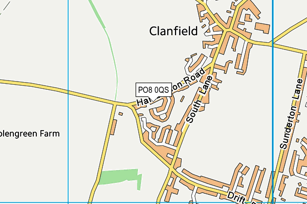PO8 0QS map - OS VectorMap District (Ordnance Survey)
