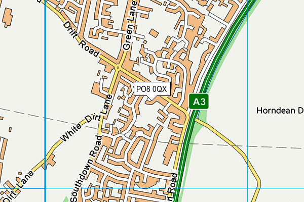 PO8 0QX map - OS VectorMap District (Ordnance Survey) PO8 0QX map - OS VectorMap District (Ordnance Survey)