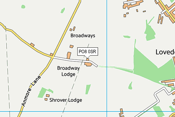 PO8 0SR map - OS VectorMap District (Ordnance Survey)
