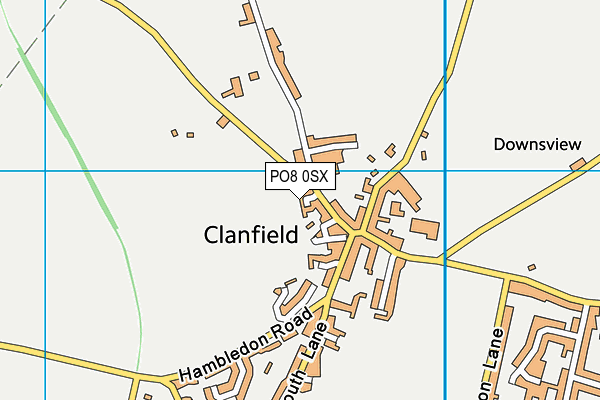 PO8 0SX map - OS VectorMap District (Ordnance Survey) PO8 0SX map - OS VectorMap District (Ordnance Survey)
