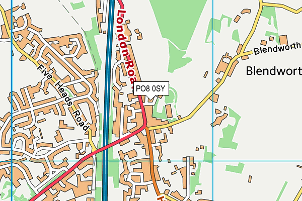 PO8 0SY map - OS VectorMap District (Ordnance Survey) PO8 0SY map - OS VectorMap District (Ordnance Survey)