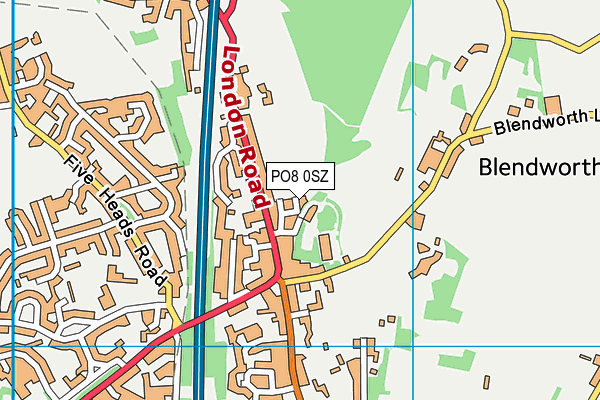 PO8 0SZ map - OS VectorMap District (Ordnance Survey) PO8 0SZ map - OS VectorMap District (Ordnance Survey)