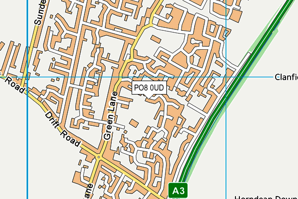 PO8 0UD map - OS VectorMap District (Ordnance Survey) PO8 0UD map - OS VectorMap District (Ordnance Survey)