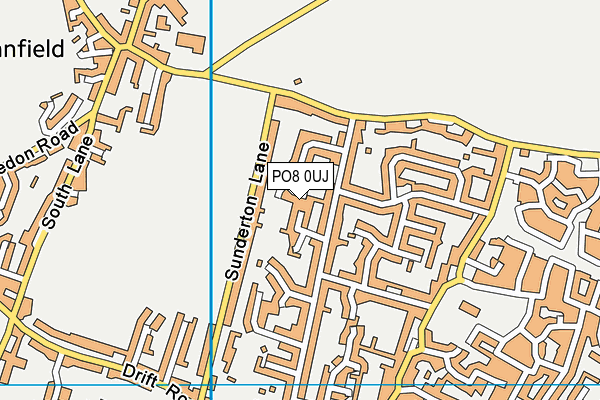 PO8 0UJ map - OS VectorMap District (Ordnance Survey) PO8 0UJ map - OS VectorMap District (Ordnance Survey)