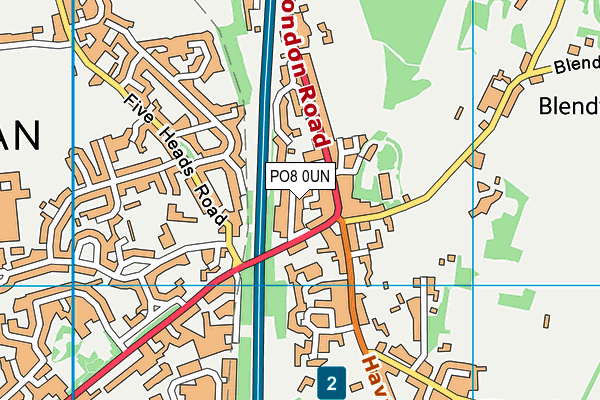 PO8 0UN map - OS VectorMap District (Ordnance Survey) PO8 0UN map - OS VectorMap District (Ordnance Survey)