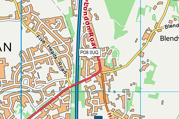 PO8 0UQ map - OS VectorMap District (Ordnance Survey) PO8 0UQ map - OS VectorMap District (Ordnance Survey)