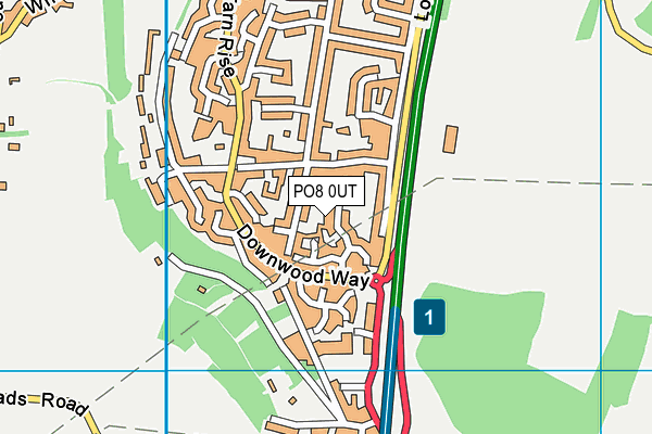 PO8 0UT map - OS VectorMap District (Ordnance Survey) PO8 0UT map - OS VectorMap District (Ordnance Survey)