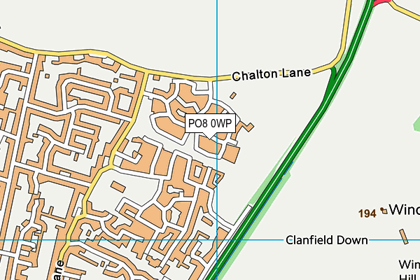 PO8 0WP map - OS VectorMap District (Ordnance Survey) PO8 0WP map - OS VectorMap District (Ordnance Survey)