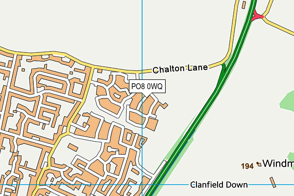 PO8 0WQ map - OS VectorMap District (Ordnance Survey) PO8 0WQ map - OS VectorMap District (Ordnance Survey)