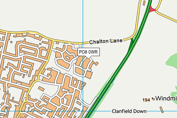 PO8 0WR map - OS VectorMap District (Ordnance Survey) PO8 0WR map - OS VectorMap District (Ordnance Survey)