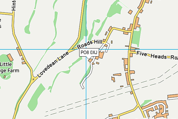 PO8 0XJ map - OS VectorMap District (Ordnance Survey) PO8 0XJ map - OS VectorMap District (Ordnance Survey)