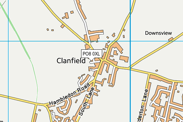 PO8 0XL map - OS VectorMap District (Ordnance Survey)