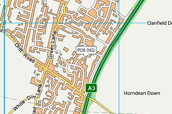 PO8 0XQ map - OS VectorMap District (Ordnance Survey) PO8 0XQ map - OS VectorMap District (Ordnance Survey)