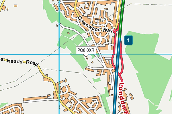 PO8 0XR map - OS VectorMap District (Ordnance Survey) PO8 0XR map - OS VectorMap District (Ordnance Survey)