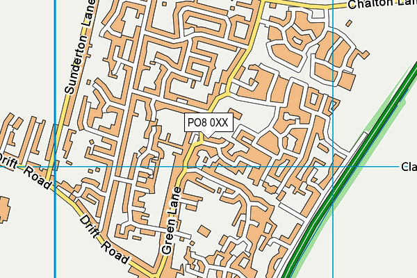PO8 0XX map - OS VectorMap District (Ordnance Survey) PO8 0XX map - OS VectorMap District (Ordnance Survey)