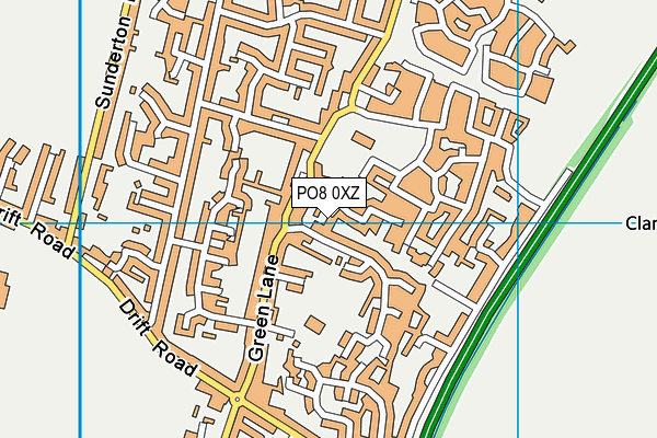 PO8 0XZ map - OS VectorMap District (Ordnance Survey) PO8 0XZ map - OS VectorMap District (Ordnance Survey)