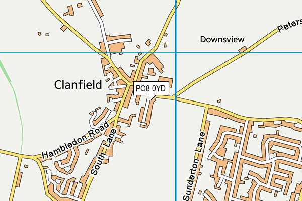 PO8 0YD map - OS VectorMap District (Ordnance Survey) PO8 0YD map - OS VectorMap District (Ordnance Survey)