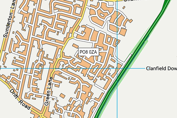 PO8 0ZA map - OS VectorMap District (Ordnance Survey) PO8 0ZA map - OS VectorMap District (Ordnance Survey)
