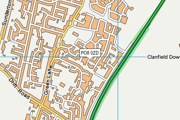PO8 0ZD map - OS VectorMap District (Ordnance Survey) PO8 0ZD map - OS VectorMap District (Ordnance Survey)