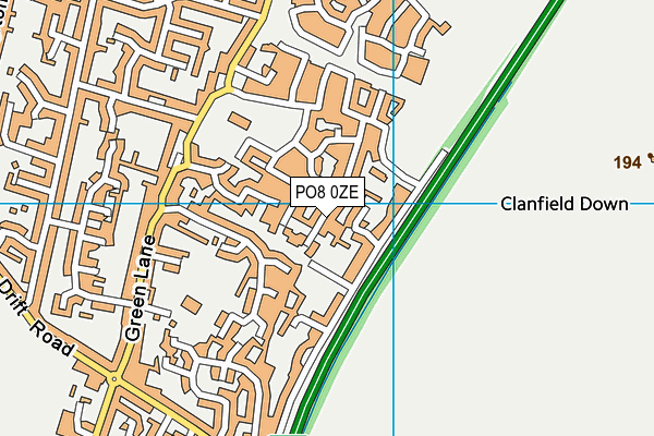 PO8 0ZE map - OS VectorMap District (Ordnance Survey) PO8 0ZE map - OS VectorMap District (Ordnance Survey)
