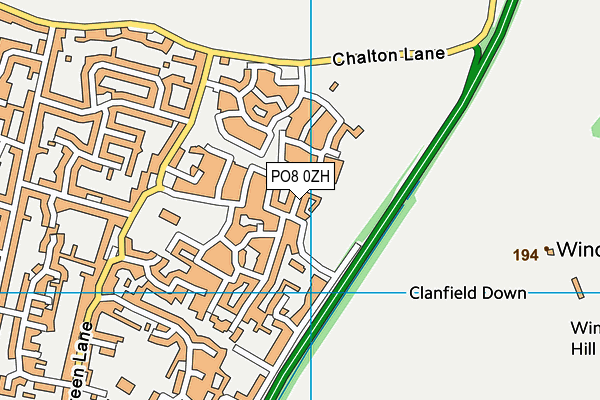 PO8 0ZH map - OS VectorMap District (Ordnance Survey) PO8 0ZH map - OS VectorMap District (Ordnance Survey)