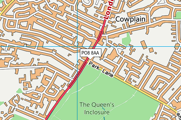 PO8 8AA map - OS VectorMap District (Ordnance Survey)