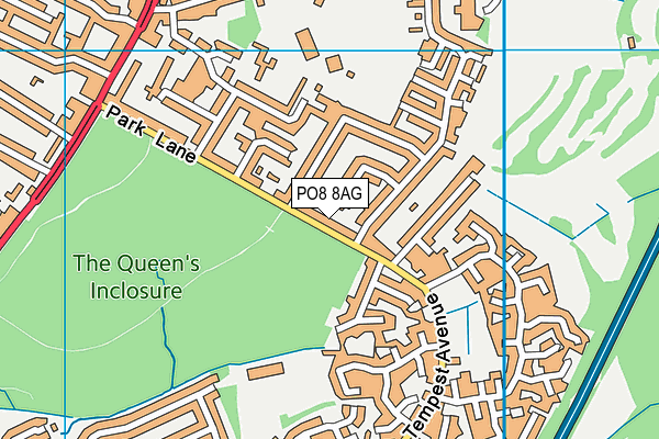 PO8 8AG map - OS VectorMap District (Ordnance Survey) PO8 8AG map - OS VectorMap District (Ordnance Survey)