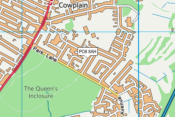 PO8 8AH map - OS VectorMap District (Ordnance Survey)