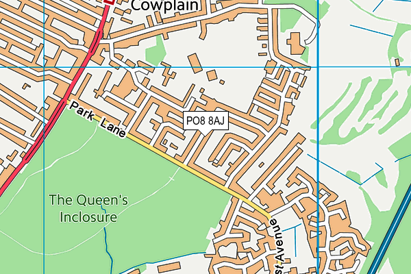 PO8 8AJ map - OS VectorMap District (Ordnance Survey) PO8 8AJ map - OS VectorMap District (Ordnance Survey)