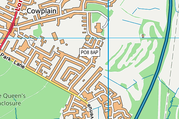 PO8 8AP map - OS VectorMap District (Ordnance Survey)