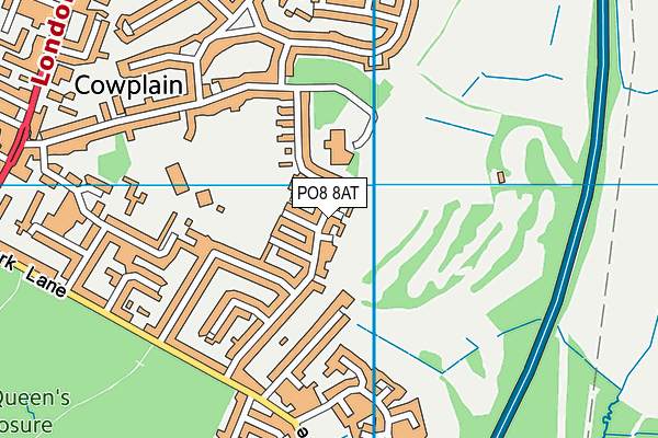 PO8 8AT map - OS VectorMap District (Ordnance Survey)