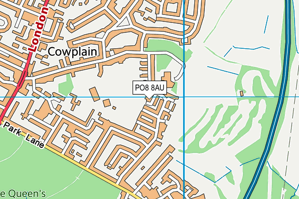 PO8 8AU map - OS VectorMap District (Ordnance Survey)