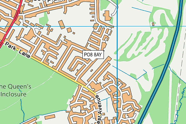 PO8 8AY map - OS VectorMap District (Ordnance Survey) PO8 8AY map - OS VectorMap District (Ordnance Survey)