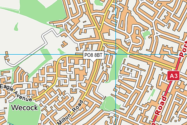 PO8 8BT map - OS VectorMap District (Ordnance Survey)