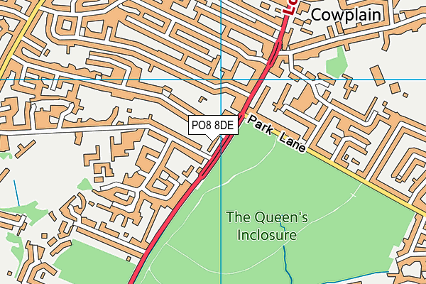 PO8 8DE map - OS VectorMap District (Ordnance Survey)