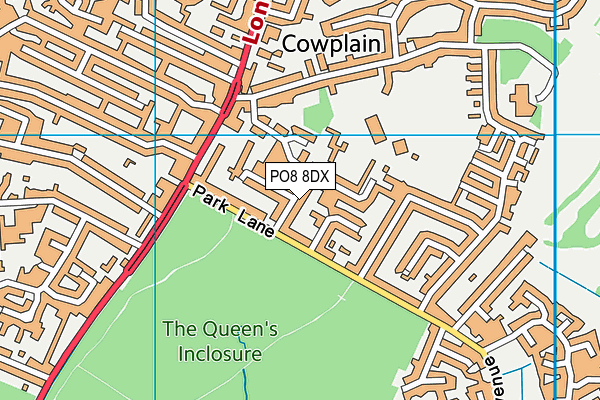 PO8 8DX map - OS VectorMap District (Ordnance Survey)