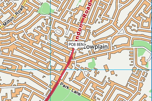 PO8 8EN map - OS VectorMap District (Ordnance Survey)