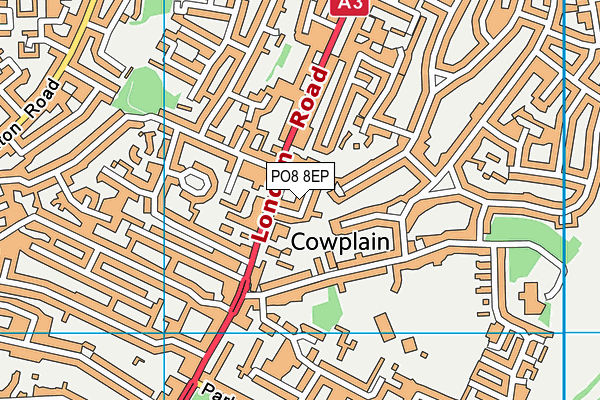 PO8 8EP map - OS VectorMap District (Ordnance Survey)