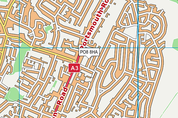 PO8 8HA map - OS VectorMap District (Ordnance Survey)