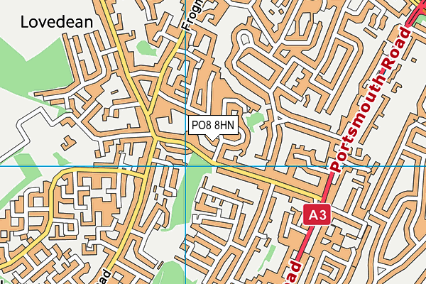 PO8 8HN map - OS VectorMap District (Ordnance Survey)