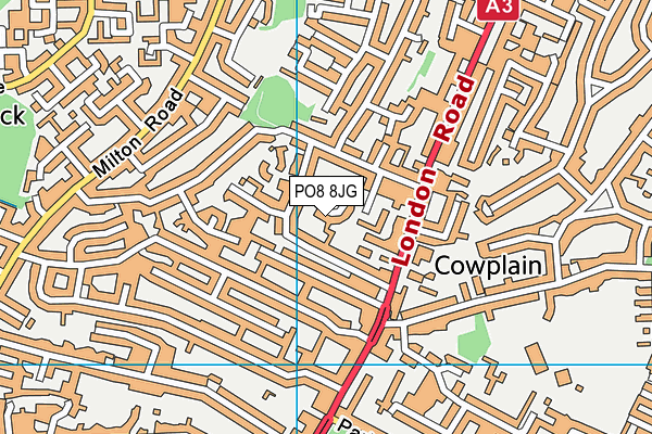 PO8 8JG map - OS VectorMap District (Ordnance Survey) PO8 8JG map - OS VectorMap District (Ordnance Survey)